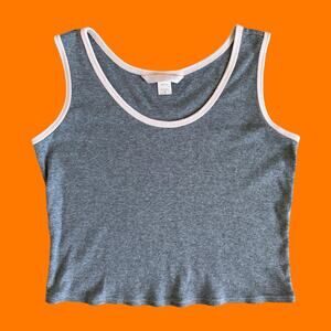 00's vintage gray 100% cotton y2k cropped tank top SMALL victoria's secret